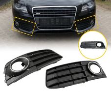 2 x Front Bumper Fog Light Lamp Cover Grill For Audi A4 B8 A4L 2009-2012 Grille