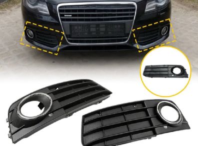 2 x Front Bumper Fog Light Lamp Cover Grill For Audi A4 B8 A4L 2009-2012 Grille