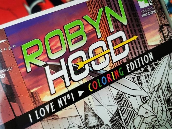 Robyn Hood: I Love NY #1 !  David Lorenzo Riveiro Coloring Book Variant Cover !  Limited to 1000 Copier Worldwide ! 2016 ! by Zenescope Entertainment !