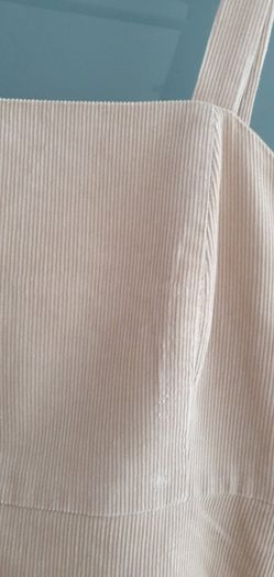 MANGO beige cord pinafore with pockets Sz L (12-14)