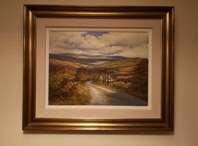 Liam Jones painting 'Cottage in the Hills'