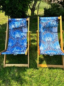 Paul Costelloe, designer deck chairs x2