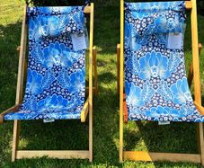 Paul Costelloe, designer deck chairs x2