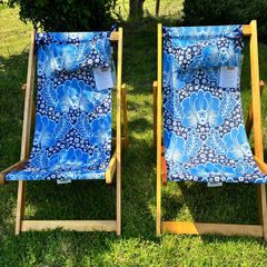 Paul Costelloe, designer deck chairs x2
