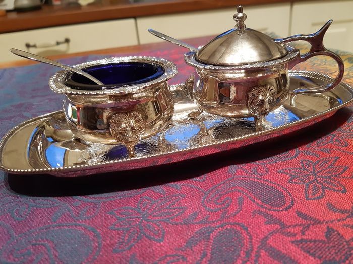 Vintage Condiment Set - Silver Plated