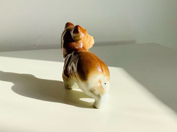 Vintage USSR Lomonosov LFZ Porcelain Bear Cub Figurine Model 7782 Russian Collectible