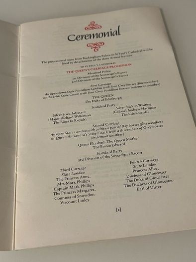 The Royal Wedding 1981 Official Programme