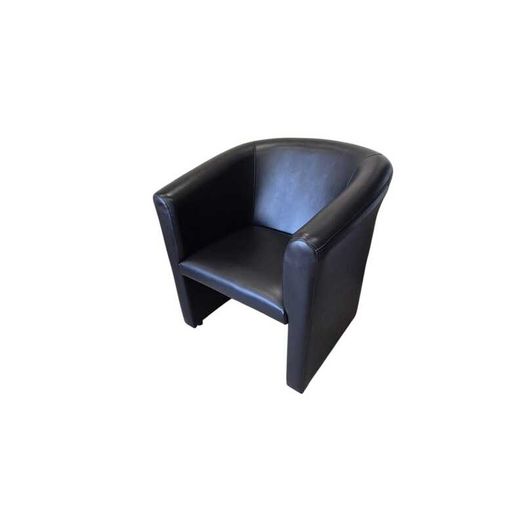 Black Faux Leather Tub Chair - Excellent Condition