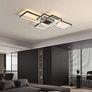 LED Ceiling Light, 45W Modern Dimmable Ceiling Lighting, Square Ceiling Lamp with Remote Control for Living Room Dining Room Bedroom, 2700-6500K Close to Ceiling Light Fixture (Black, 80CM) Image 4