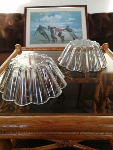 Pair of Fluted Glass Pyrex France Bowls
