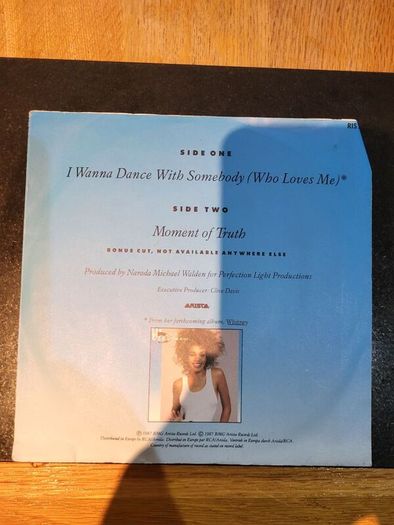 Whitney Houston I Wanna Dance With Somebody picture sleeve 7 inch vinyl