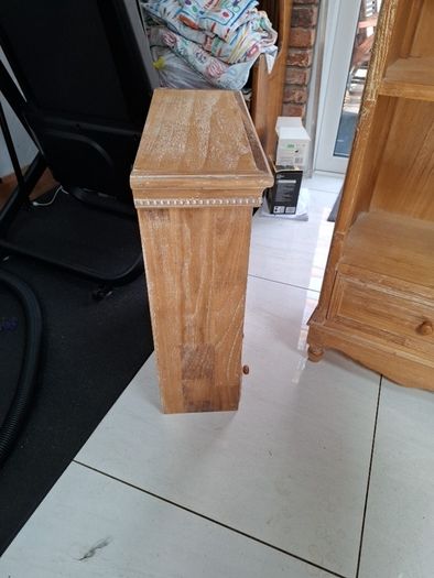 limed oak shelves and wall unit