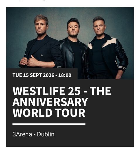4 seated westlife tickets