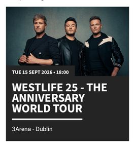 4 seated westlife tickets
