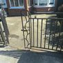 Black wrought iron mdtal double garden gates Image 2