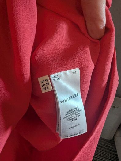 Whistles pink salmon mid dress