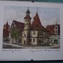 8 X Signed etchings of Rothenburg W. Germany by Ernst Geissendorfer - Circa 1950's Image 7