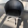 IKEA SKRUVSTA Swivel Chair in Black Faux Leather Image 5