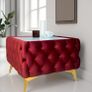 Chesterfield Velvet Square Coffee Table with temp Glass 63x63x45cm Image 5
