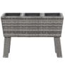 Garden Raised Bed with Legs and 3 Pots 72x25x50 cm Poly Rattan Grey Image 4