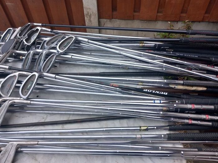 A selection of Golf clubs. Right handed clubs