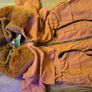 brown removable furnhood jacket with cinch waist Image 3