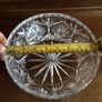 Cut glass crystal large deep fruit bowl un stamped heavy Image 4