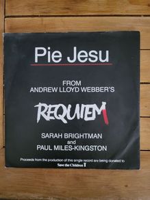 Sarah Brightman and Paul Miles Kingston Pie Jesu 7 inch Single His Masters Voice Save The Children