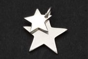 Vintage Signed 925 Sterling Silver Double Star Charm
