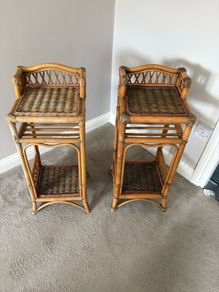 Rattan plant stand