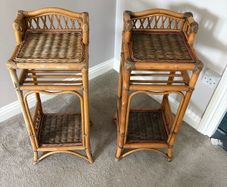 Rattan plant stand