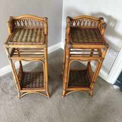 Rattan plant stand
