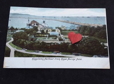 Ireland Postcard : Kingstown ( Dun Laoghaire ) Harbour From The Royal Marine Hotel - 1900s