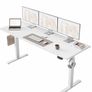 Electric Standing Desk, 160 x 60 cm Height Adjustable Sit Stand Desk with Splice Board and Memory Smart Pannel, Home Office Desk, White Image 8