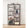 Bookcase with open compartments bookcase with 5 levels, stand shelf, shelf, for living room, bathroom, kitchen, hallway, easy assembly, vintage brown-black Image 2