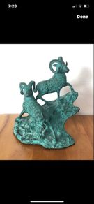 Vintage Bronze Big Horn Rams c1970
