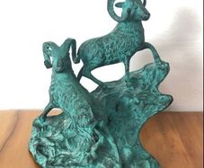 Vintage Bronze Big Horn Rams c1970