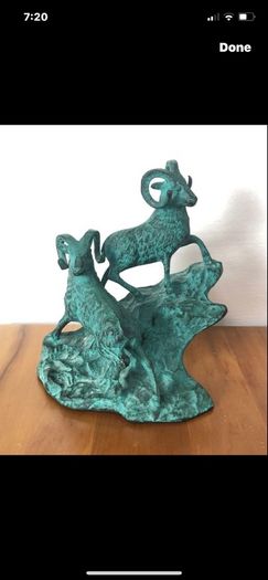 Vintage Bronze Big Horn Rams c1970
