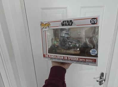 Mandalorian Funko Pop on speeder