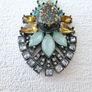 Art Deco Vintage Style Ebony Crystal Pendant Image 3
