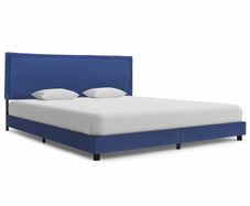 Bed Frame Blue Fabric 150x200 cm