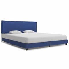 Bed Frame Blue Fabric 150x200 cm