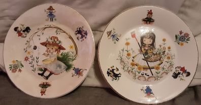 Two arklow pottery nursery rhythm plates