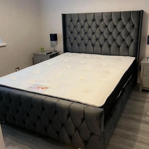 Double & King Size Bed Frame With Mattress Opt