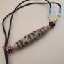 Vintage 12 Unique Eyes Himalayan Tibetan Agate Dzi Bead Pendant Necklace Image 9