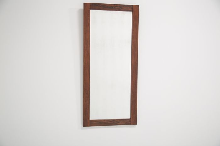 Vintage Swedish Minimalist Rosewood Mirror, 1960s
