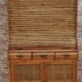Mexican Rustic Pine Cantina Bar Cabinet with Tambour Image 2