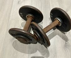 7.5KG Solid Metal Plate Dumbbells Pair