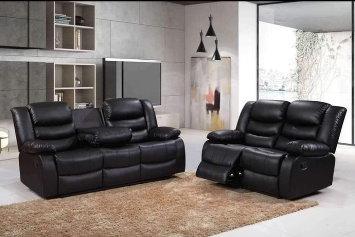 Brand New Marino Leather Recliner Couches With Drop Down Cupholders Instock Offering Free Delivery