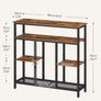 4-Tier Console Table, Narrow Sofa Table for Entryway, Rustic Brown  4-tier storage (3 shelves + 1 mesh tier). 20cm slim width. Anti-tip kit. Levelling feet. For entryway, living room, kitchen Image 3